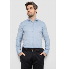 Рубашка мужская однотонная с принтом, цвет голубой, 186R2114