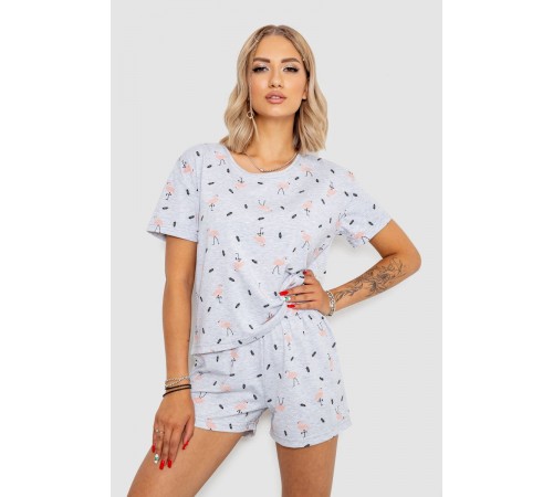 Піжама жіноча, колір сірий, 102R370