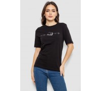 Футболка жіноча з принтом, колір чорний, 241R1835