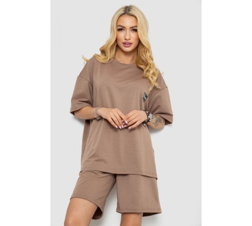 Костюм жіночий повсякденний, колір темно-бежевий, 241R5004