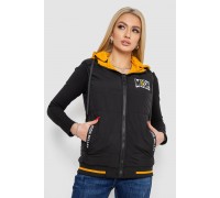 Жилет женский двухсторонний, цвет черно-горчичный, 244R20166