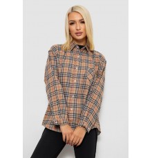 Сорочка жіноча в клітинку, колір мокко, 244R1070-3