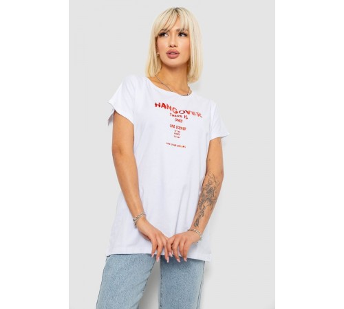 Футболка жіноча з принтом, колір білий, 244R2402