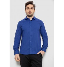 Рубашка мужская однотонная с принтом, цвет электрик, 186R6918-1