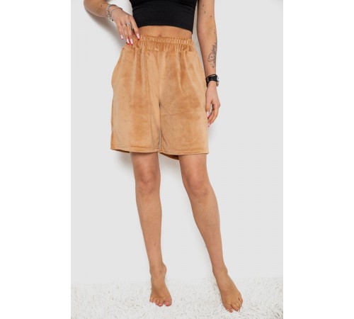 Шорти жіночі велюрові, колір бежевий, 238R106