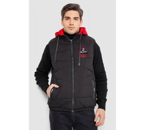 Жилетка мужская демисезонная двухсторонняя, цвет черно-красный, 244R99002