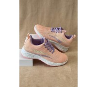 Кроссовки женские текстиль, цвет персиково-фиолетовый, 243RA33