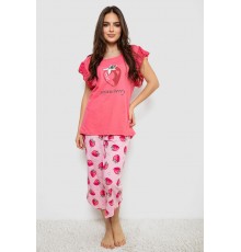 Жіноча піжама з принтом, колір рожевий, 243R1602-015