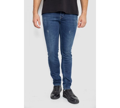 Джинсы мужские с потертостями, цвет темно-синий, 247R664-1