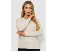 Кофта жіноча однотонна повсякденна, колір світло-бежевий, 244R2033