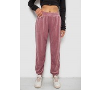 Спортивні штани жіночі велюрові, колір пудровий, 238R58646