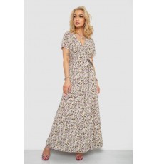 Сарафан з квітковим принтом, колір молочно-бежевий, 241R179