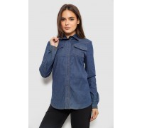 Сорочка жіноча однотонна, колір синій, 230R069