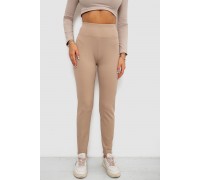 Лосины в рубчик на флисе, цвет бежевый, 244R1709