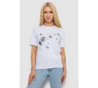 Футболка женская с принтом, цвет белый, 241R1828
