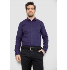 Рубашка мужская однотонная с принтом, цвет синий, 186R2097