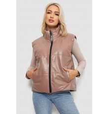 Жилет жіночий демісезонний екошкіра, колір коричневий, 257R98