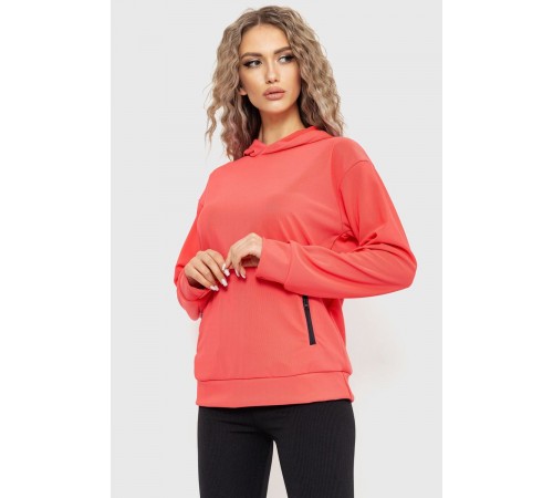 Худи женский с капюшоном, цвет коралловый, 182R8030