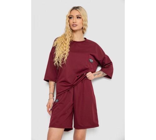 Костюм женский однотонный, цвет бордовый, 238R116