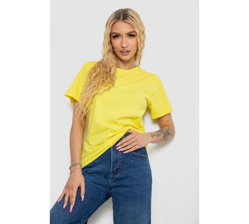Футболка жіноча однотонна, колір жовтий, 238R111