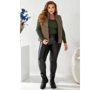 Жилет жіночий демісезонний екошкіра, колір коричневий, 257R65