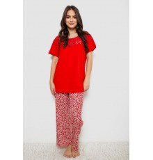 Жіноча піжама з принтом, колір червоний, 243R1600-011