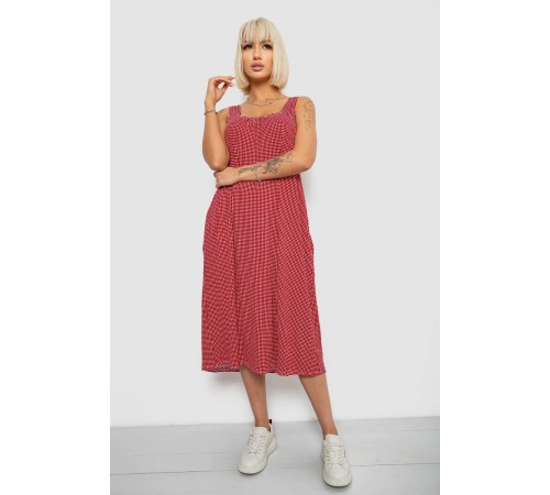 Сарафан жіночий  в клітинку, колір червоний, 257R733-2
