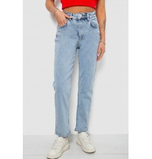 Джинси жіночі однотонні MOM, колір блакитний, 244R00968