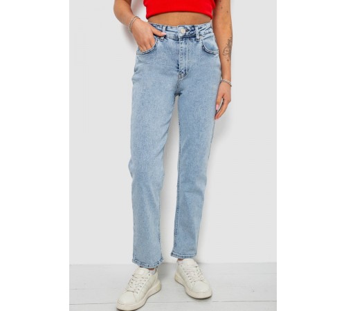 Джинси жіночі однотонні MOM, колір блакитний, 244R00968