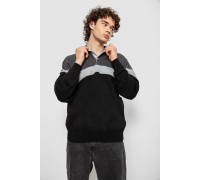 Свитер-обманка мужской, цвет черно-серый, 161R913