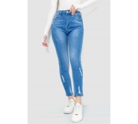 Джинсы женские с потертостями, цвет синий, 214R1532