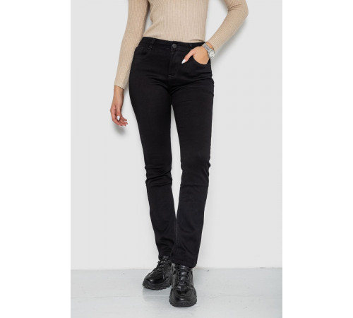 Джинсы женские стрейч, цвет черный, 214R1449