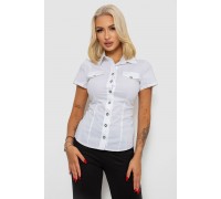 Рубашка женская однотонная, цвет белый, 230R068-1