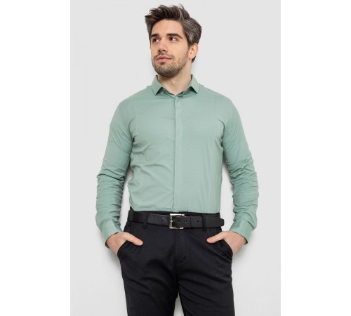 Рубашка мужская однотонная, цвет оливковый, 186R2100