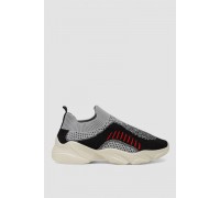 Сліпони жіночі з тканини, колір чорно-сірий, 244R321C