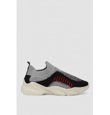 Сліпони жіночі з тканини, колір чорно-сірий, 244R321C