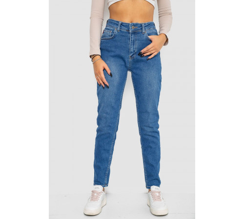 Джинсы женские Mom-fit стрейч, цвет синий, 244R1133