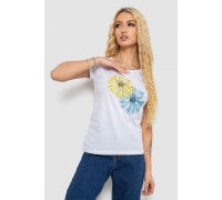 Футболка женская с принтом, цвет белый, 244R2215