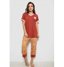 Піжама жіноча, колір теракотовий, 243R1602-017