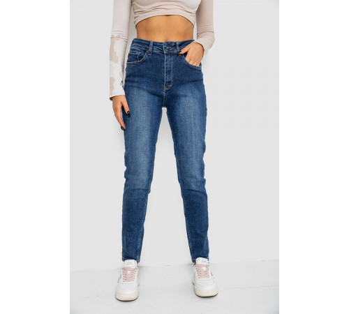 Джинсы женские Mom-fit стрейч, цвет синий, 244R1143