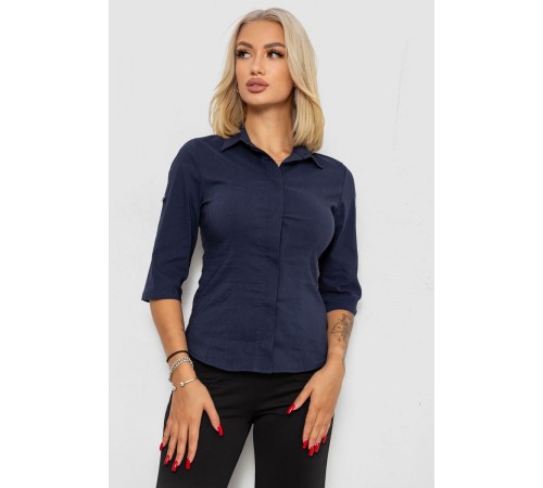 Блуза класична, колір синій, 230R08-1