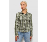 Сорочка жіноча в клітку, колір хакі, 230R064-1
