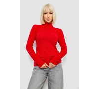 Гольф жіночий однотонний в рубчик, колір червоний, 257R101