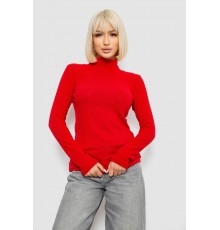 Гольф жіночий однотонний в рубчик, колір червоний, 257R101