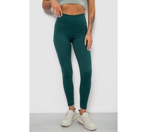 Лосини однотонні в рубчик, колір зелений, 244R686