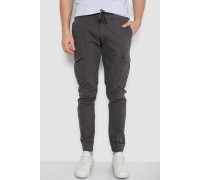 Брюки карго мужские на резинке, цвет темно-серый, 244R1643