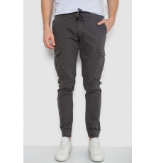 Брюки карго мужские на резинке, цвет темно-серый, 244R1643