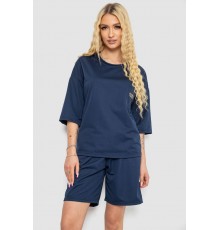 Костюм жіночий однотонний, колір синій, 238R116