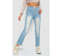 Джинсы женские на резинке, цвет голубой, 244R5006