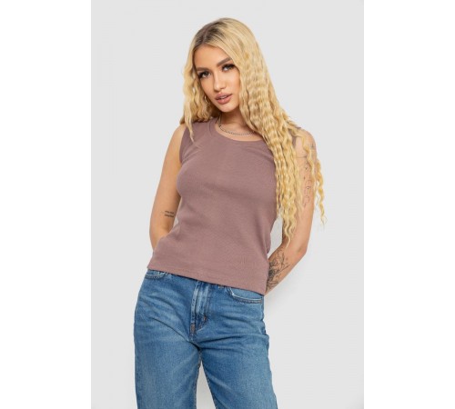 Майка жіноча в рубчик, колір мокко, 238R117